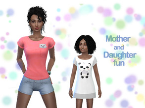 Sims 4 — Mother and Daughter Fun - Get Together needed by hutzu2 — 6 shirts for female sims and 6 dresses for kids. !!!