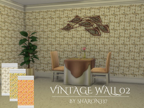 Sims 4 — Vintage Wall 02 by sharon337 — Vintage Wallpaper in 3 colors, created for The Sims 4, by Sharon337. Thumbnail