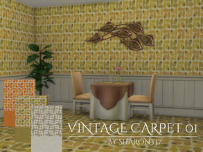 Sims 4 — Vintage Carpet 01 by sharon337 — Vintage Carpet in 3 pattern and 3 plain colors, created for Sims 4, by