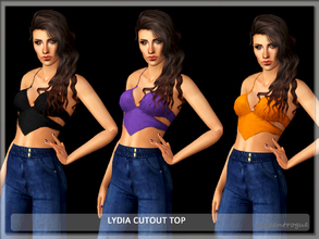 Sims 3 — Lydia Cutout Top by Serpentrogue — 3variations Young adult/ adult female everyday /athletic wear has thumbnails