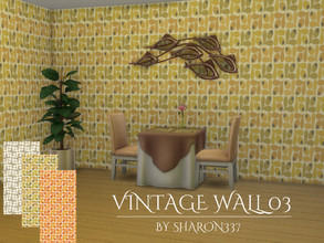 Sims 4 — Vintage Wall 03 by sharon337 — Vintage Wallpaper in 3 colors, created for The Sims 4, by Sharon337. Thumbnail