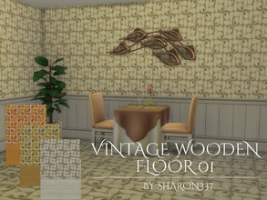 Sims 4 — Vintage Wooden Floor 01 by sharon337 — Vintage Wooden Floor in 3 pattern and 3 plain colors, created for Sims 4,