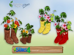 Sims 4 — Gardening Foyer plants - flowers in galoshes by SIMcredible! — by SIMcredibledesigns.com available at TSR