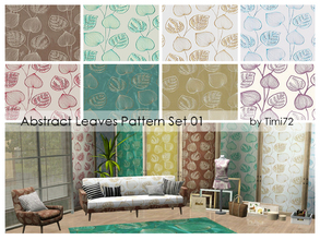 Sims 3 — Abstract Leaves Pattern Set 01 by timi722 — Abstract patterns with leaves.