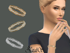 Sims 4 — NataliS_Cage and crystals bracelet V-2 Fixed by Natalis — Cage hoop bracelet with sparkling crystals. FT-FA-FE.