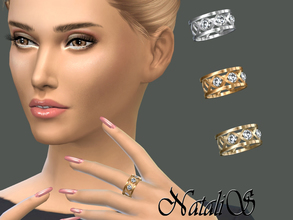 Sims 4 — NataliS_Cage and crystals ring by Natalis — Cage ring with sparkling crystals. FT-FA-FE. 3 colors.