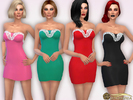 Sims 4 — Sweetheart Beaded Neck Bodycon Dress by Harmonia — Mesh By Harmonia 6 color