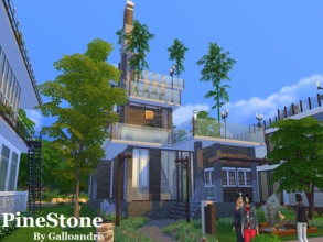 Sims 4 — PineStone by Galloandre — This spectacular Willow Creek penthouse awaits your Sims! At the top, a towering pool