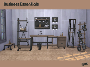 Sims 4 — Business Essentials by soloriya — 11 objects for your business cafe, restaurant or office. Each object has 4