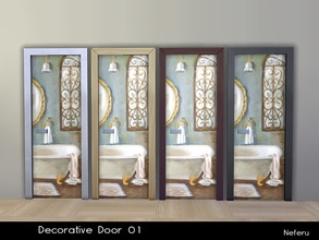 Sims 4 — Decorative Door 01 by Neferu2 — Decorative bath door