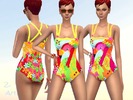 Sims 4 — Flamingo by Zuckerschnute20 — A sporty swimsuit with funny motif :D 2 colors stand-alone package file