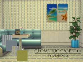 Sims 4 — Geometric Carpet 01 by sharon337 — Geometric Carpet in 2 pattern and 2 plain colors. Created for Sims 4, by