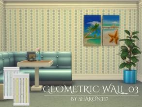 Sims 4 — Geometric Wall 03 by sharon337 — Geometric Wallpaper in 2 colors in all 3 wall heights. Created for The Sims 4
