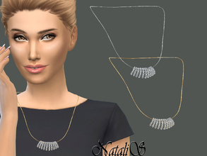 Sims 4 — NataliS_Crystal Pave Fern Necklace by Natalis — Fern-inspired necklace in dazzling crystal pave. FT-FA-FE 2