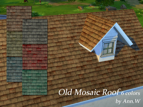 Sims 4 — Old Mosaic Roof by annwang923 — You don't mind to have more dirt on the roof of your house, do you? Here's a