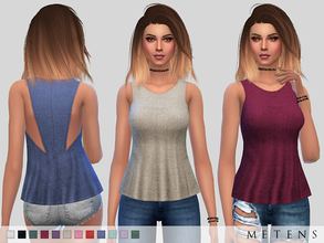 Sims 4 — Luna Top by Metens — Sleeveless | scoop neck | back cut out details | loose fit New item | 12 variations I hope