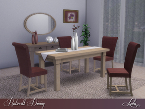 Sims 4 — Pentworth Dining  by Lulu265 — A comfortable, elegant dining set in 3 subtle colour variations. 