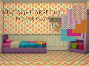Sims 4 — Vintage Carpet 02 by sharon337 — Vintage Carpet in 3 pattern and 3 plain colors, created for Sims 4, by