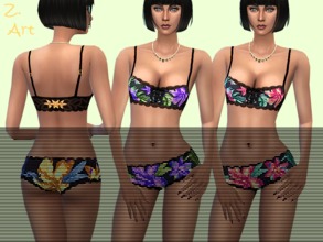 Sims 4 — 4 You Bra by Zuckerschnute20 — A pretty bra with sexy lacing and exotic flowers :D 3 colors stand-alone package