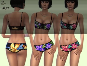 Sims 4 — 4 You Panty by Zuckerschnute20 — A pretty panty with lace and exotic flowers :D 3 colors stand-alone package