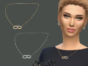 Sims 4 — NataliS_Crystal Pave Hoops Necklace by Natalis — Dazzling crystal pave double hoop necklace. FT- FA- FE 2