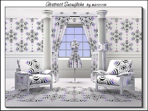 Sims 3 — Abstract Snowflake_marcorse by marcorse — Geometric pattern - abstract snowflake design in blue and purple on