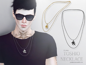 Sims 4 — Toshio Necklace by Pralinesims — Necklace for male sims in 10 colors.