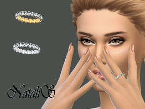 Sims 4 — NataliS_Crystal Pave Left Ring by Natalis — Dazzling crystal pave simple ring. FT- FA- FE 2 colors.