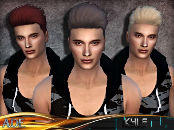 Sims 4 — Ade - Kyle by Ade_Darma — New Male Hair mesh ll 27 new colors ll no morph ll head bone assignment ll hat support
