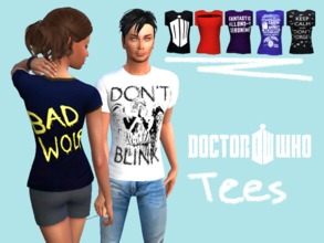 Sims 4 — Doctor Who Tees by simmi98x — T-shirts in seven different designs inspired by BBC's Doctor Who A set for your
