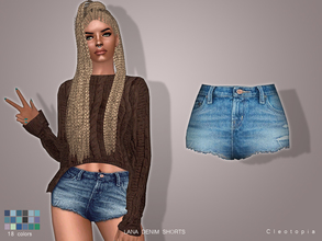 Sims 4 — Set63- LANA denim shorts by Cleotopia — These shorts were worn by Lana del Rey and are everything you need for