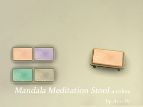 Sims 4 — Mandala Meditation Stool by annwang923 — This stool is to match the same design I made for the yoga mat. Please