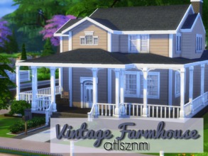 Sims 4 — Vintage Farmhouse by atlsznm — A nice home for a bigger family. Built in Newcrest. It has 3 bedrooms, 3.5