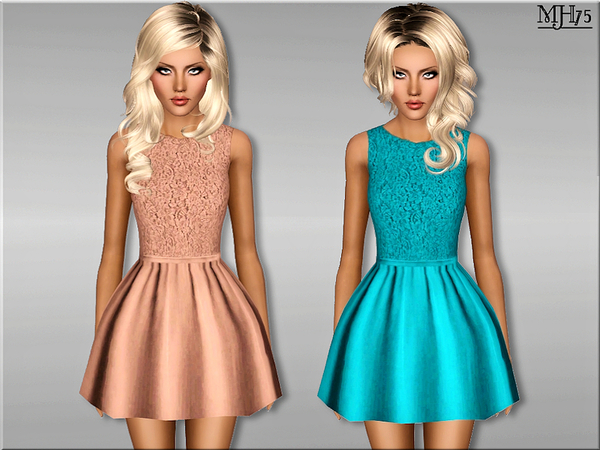 Sims 3 — S3 Delicate Lace Dress Mh75 by Margeh-75 — -a lovely delicate lace, skater dress to look pretty in summer. -3