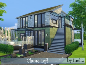Sims 4 — Claine Loft by Ineliz — The modern and comfy, this lot will bring joy to a small family or a young independent
