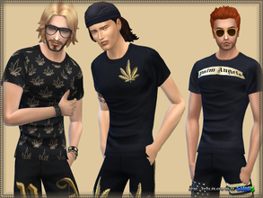 Sims 4 — Shirt Palm Angels 2 by bukovka — T-shirt is designed for men of all ages. Installed autonomously, three variants