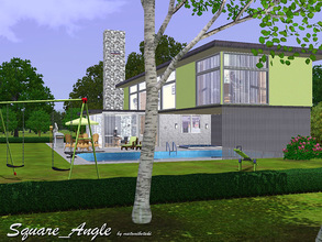 Sims 3 — Square_Angle by matomibotaki — Modern and straight built cube-style house, with lot of space for a Sims-Family
