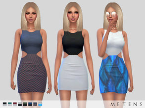 Sims 4 — Endless Dress by Metens — Side and back cut-out details | sleeveless | back zipper | mini length | scoop neck