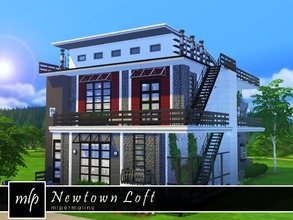 Sims 4 — Newtown Loft by mlpermalino2 — Newtown Loft is the ultimate bachelor's pad! Dark and beautiful, this build is a