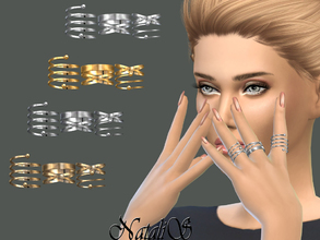 Sims 4 — NataliS_Multi rings set 2 by Natalis — Multi rings set. Simple hoop ring, thin double rings and spiral rings.