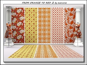 Sims 3 — From Orange to Red 2_marcorse. by marcorse — Five Fabric patterns in shades of orange to red. [if you don't