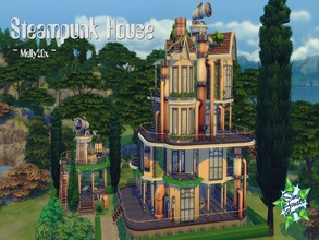 Sims 4 — Steampunk House - No CC by melly20x2 — The house has space for 2 - 4 people . Rooms can be set free , the house