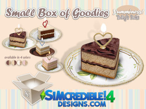 Sims 4 — Yumminess box of goodies - cake slice *decor* by SIMcredible! — It's SIMcredible! Small box of goodies #6 - Your