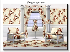 Sims 3 — Giraffe_marcorse by marcorse — Themed pattern: trio of Giraffes in shades of brown