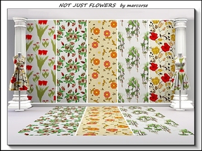 Sims 3 — Not Just Flowers_marcorse by marcorse — Five selected floral Fabric patterns - that are not just flowers. If you