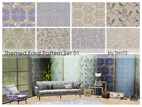 Sims 3 — Themed Floral Pattern Set 01 by timi722 — Themed patterns with flowers.