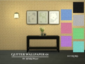 Sims 4 — Glitter Wallpaper 01  by sharon337 — Glitter Wallpaper in 8 Colors in all 3 Wall Heights. Created for The Sims 4