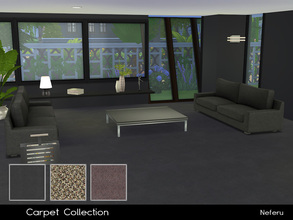 Sims 4 — Carpet Collection  by Neferu2 — Set of 3 different carpets. Available in 4 colors.