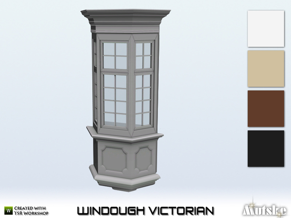 Sims 4 — WinDough Window Bay Tall Small 2x1 by Mutske — This window is part of the WinDough Victorian Constructionset and
