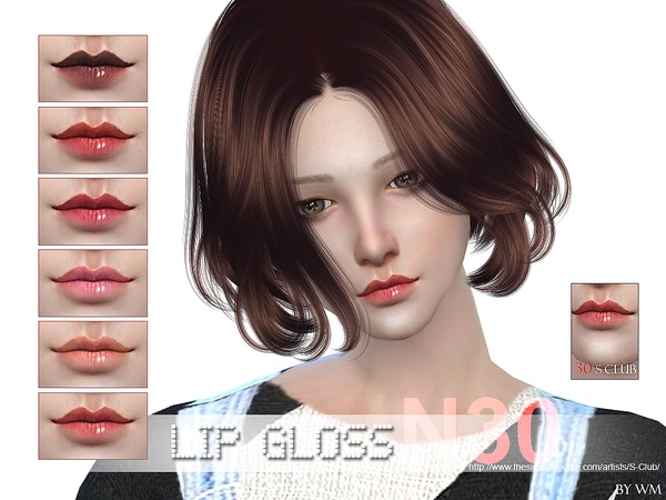 Sims 4 — S-Club WM thesims4 Lipstick 30 by S-Club — Lipstick for all age, 8 colors, enjoy, thank you.